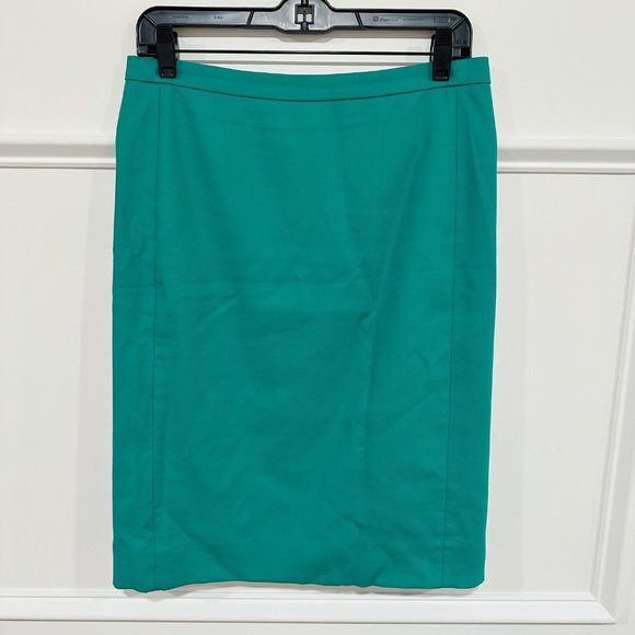 J. Crew Cotton Pencil Skirt in Bright Green Size 4 - Picture 1 of 4